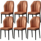 Faux Leather Side Chair Wingback Armless Chair for Dining Room Orange 6 Piece Set Black Clearhalo 'Dining Chairs' 'Dining Tables & Seating' 'dining_chair' 'furn' 'furn_dining_chair' 'Furniture' 'Kitchen & Dining Furniture' 6750883