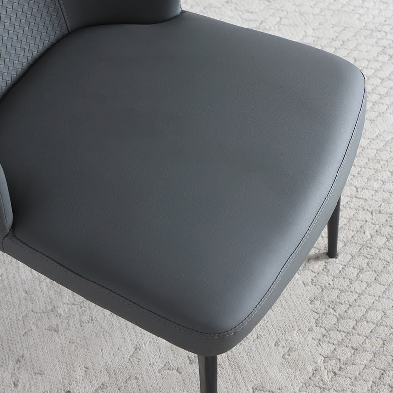 Keuken moderne wingback parsons stoel armloze eetkamerstoelen in zwarte benen