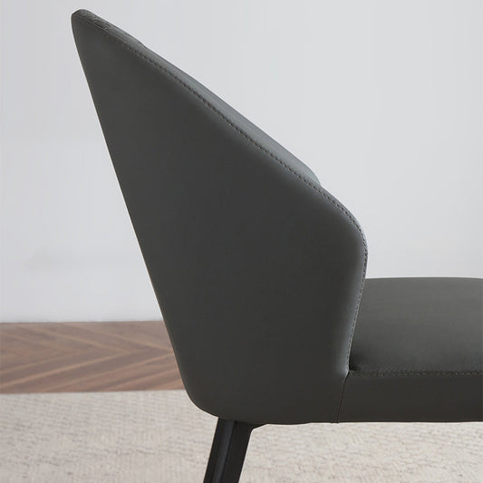 Kitchen Modern Wingback Parsons Chair Armless Dining Chairs in Black Legs