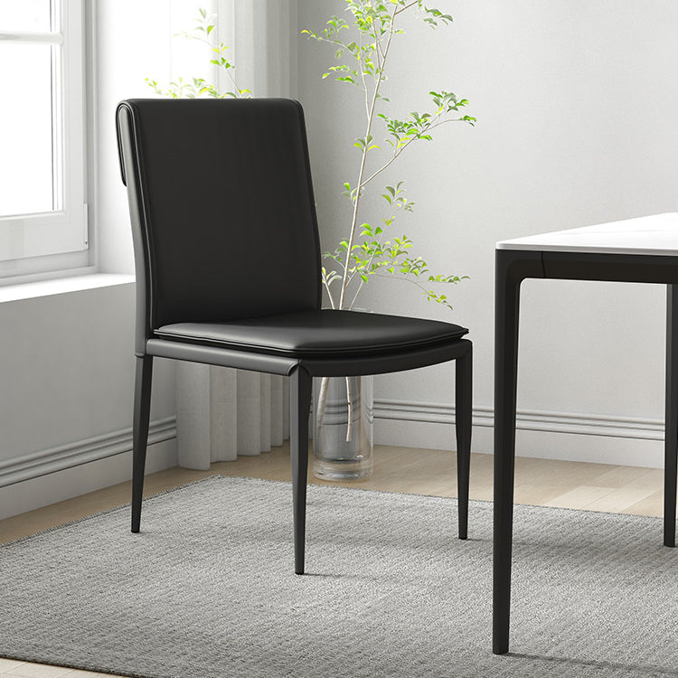 Cocina Sillas de comedor de metal sin brazo Silla lateral con tapizado