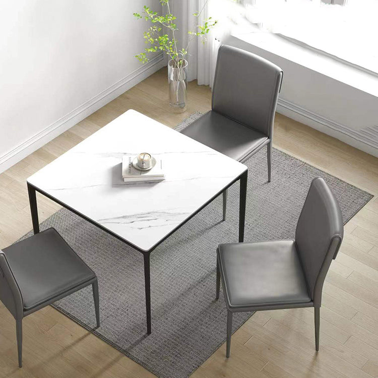 Cocina Sillas de comedor de metal sin brazo Silla lateral con tapizado