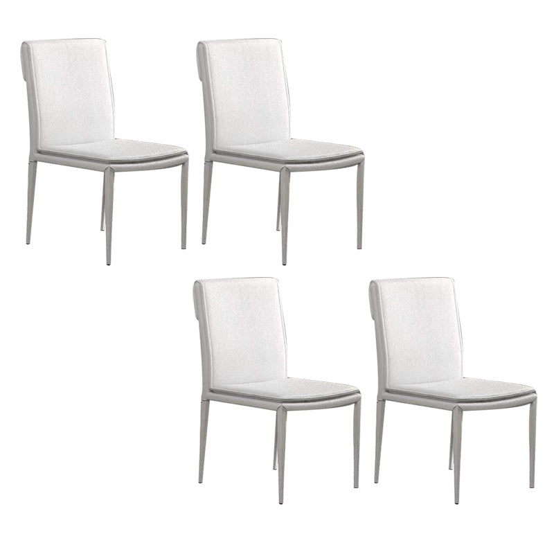 Kitchen Armless Metal Dining Chairs Home Side Chair with Upholstered