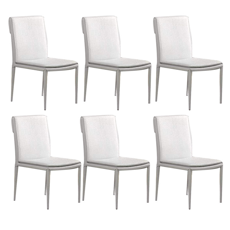 Cocina Sillas de comedor de metal sin brazo Silla lateral con tapizado