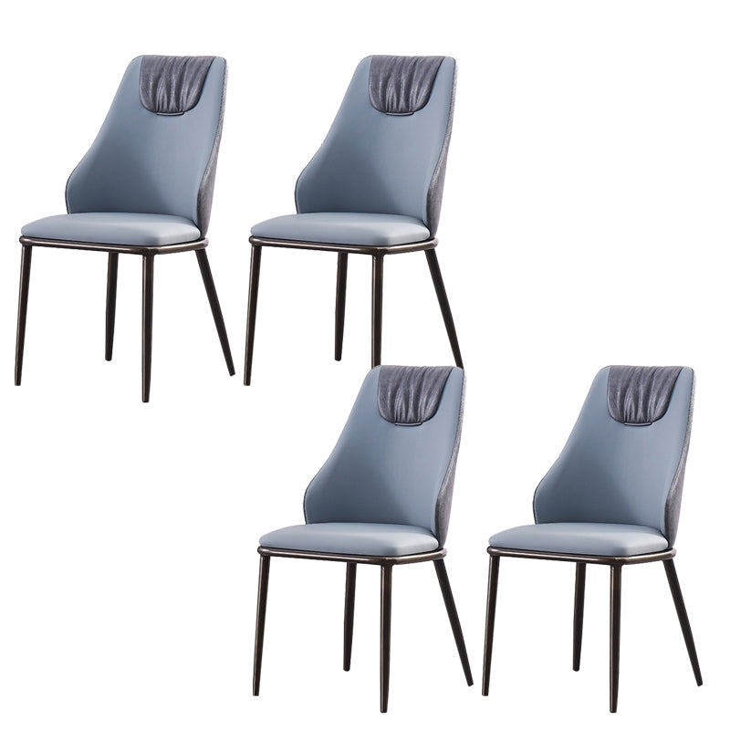Faux lederen eetkamerstoel glamourstijl Parsons armloze zijstoel