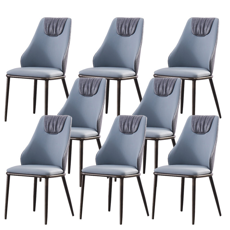 Faux Leather Dining Chair Glam Style Parsons Armless Side Chair