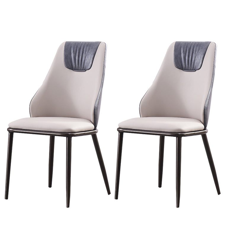 Faux Leather Dining Chair Glam Style Parsons Armless Side Chair