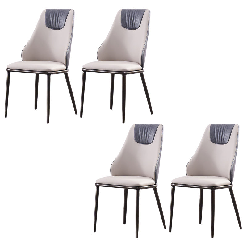 Faux lederen eetkamerstoel glamourstijl Parsons armloze zijstoel
