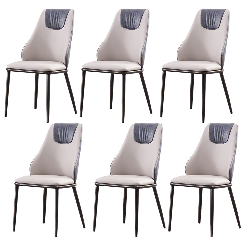 Faux lederen eetkamerstoel glamourstijl Parsons armloze zijstoel