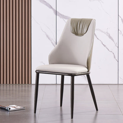 Faux lederen eetkamerstoel glamourstijl Parsons armloze zijstoel