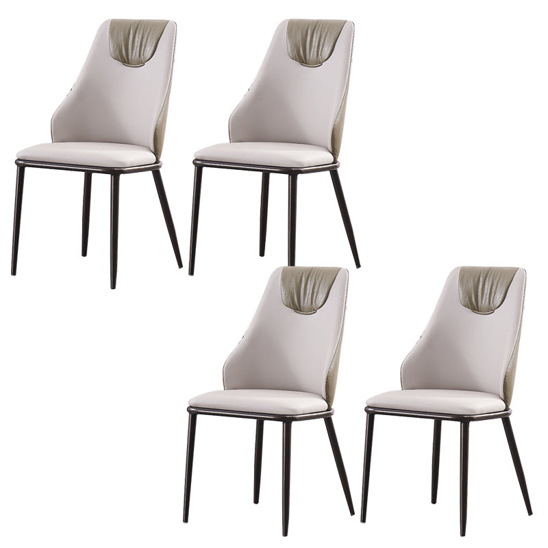Faux lederen eetkamerstoel glamourstijl Parsons armloze zijstoel
