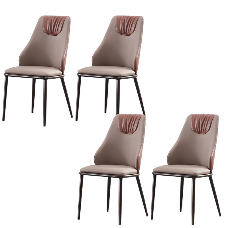 Faux lederen eetkamerstoel glamourstijl Parsons armloze zijstoel