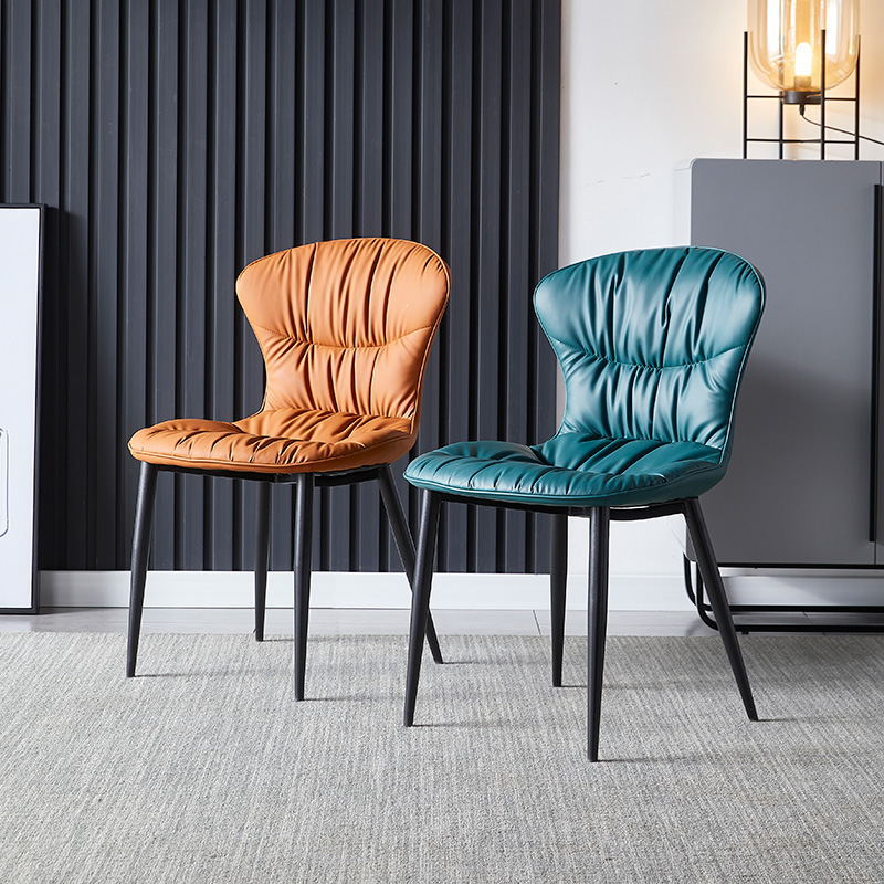 Faux Leather Dining Chair Wingback Armless Chair with Black Legs Clearhalo 'Dining Chairs' 'Dining Tables & Seating' 'dining_chair' 'furn' 'furn_dining_chair' 'Furniture' 'Kitchen & Dining Furniture' 6751093