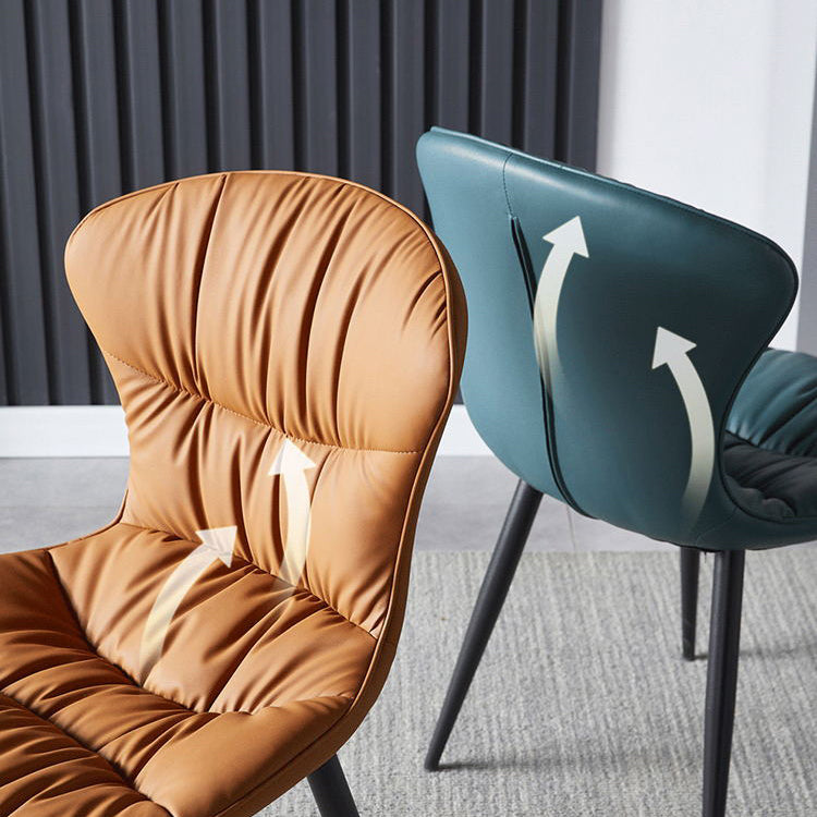 Faux Leather Dining Chair Wingback Armless Chair with Black Legs Clearhalo 'Dining Chairs' 'Dining Tables & Seating' 'dining_chair' 'furn' 'furn_dining_chair' 'Furniture' 'Kitchen & Dining Furniture' 6751104