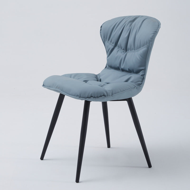 Faux Leather Dining Chair Wingback Armless Chair with Black Legs Clearhalo 'Dining Chairs' 'Dining Tables & Seating' 'dining_chair' 'furn' 'furn_dining_chair' 'Furniture' 'Kitchen & Dining Furniture' 6751113
