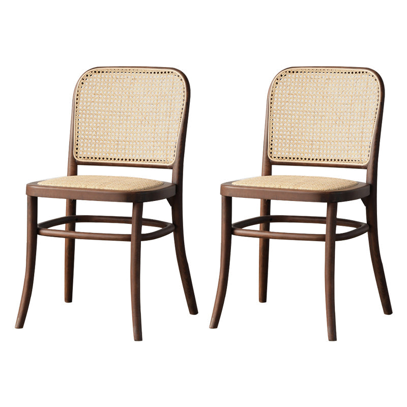 Silla lateral de patio moderna de madera silla lateral de comedor de espalda abierta para casa