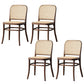 Wood Modern Patio Side Chair Open Back Dining Side Chair for Home
