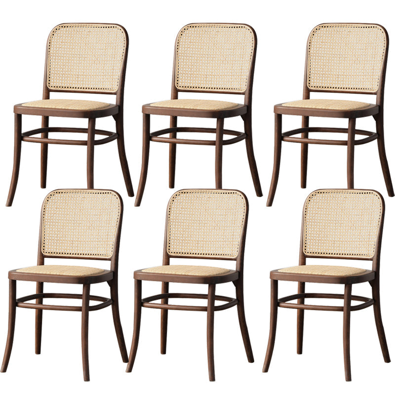 Silla lateral de patio moderna de madera silla lateral de comedor de espalda abierta para casa