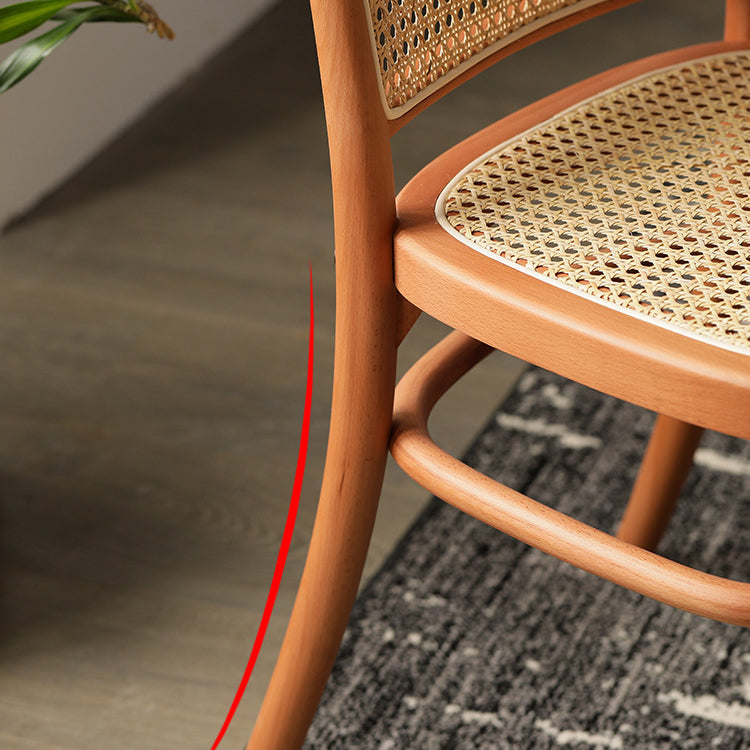 Silla lateral de patio moderna de madera silla lateral de comedor de espalda abierta para casa