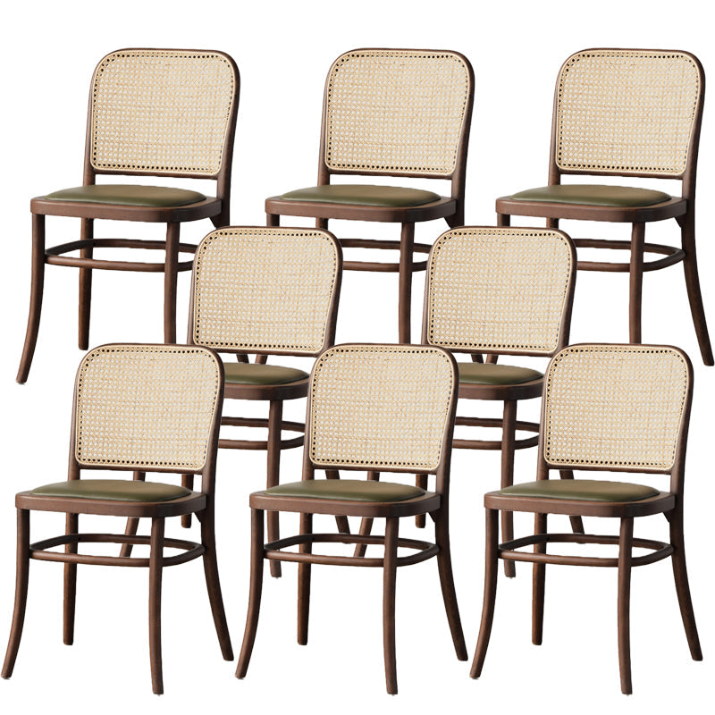 Silla lateral de patio moderna de madera silla lateral de comedor de espalda abierta para casa