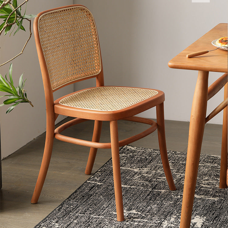 Silla lateral de patio moderna de madera silla lateral de comedor de espalda abierta para casa