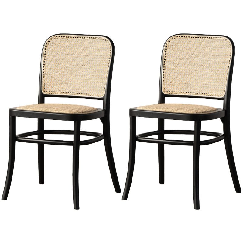 Silla lateral de patio moderna de madera silla lateral de comedor de espalda abierta para casa