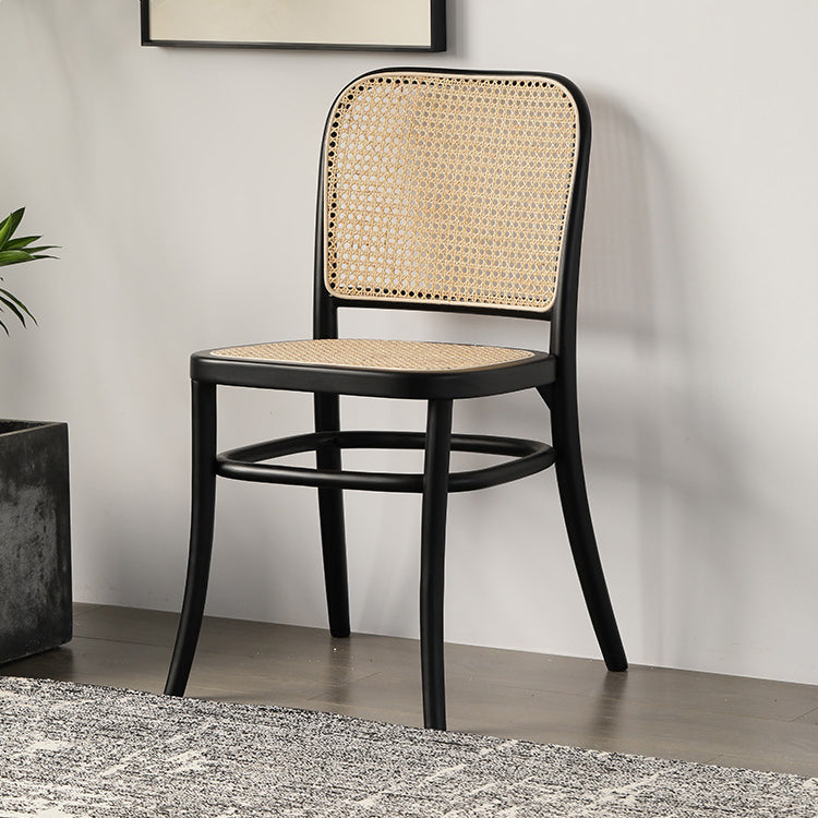 Silla lateral de patio moderna de madera silla lateral de comedor de espalda abierta para casa