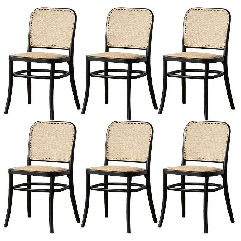 Silla lateral de patio moderna de madera silla lateral de comedor de espalda abierta para casa