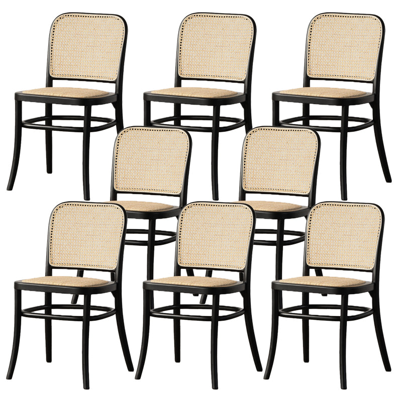 Silla lateral de patio moderna de madera silla lateral de comedor de espalda abierta para casa