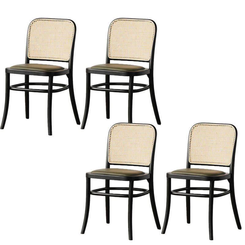 Silla lateral de patio moderna de madera silla lateral de comedor de espalda abierta para casa