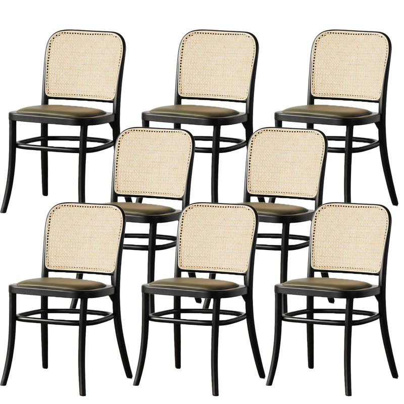 Wood Modern Patio Side Chair Open Back Dining Side Chair for Home