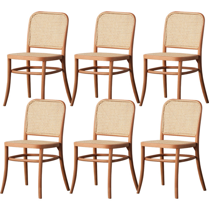 Silla lateral de patio moderna de madera silla lateral de comedor de espalda abierta para casa