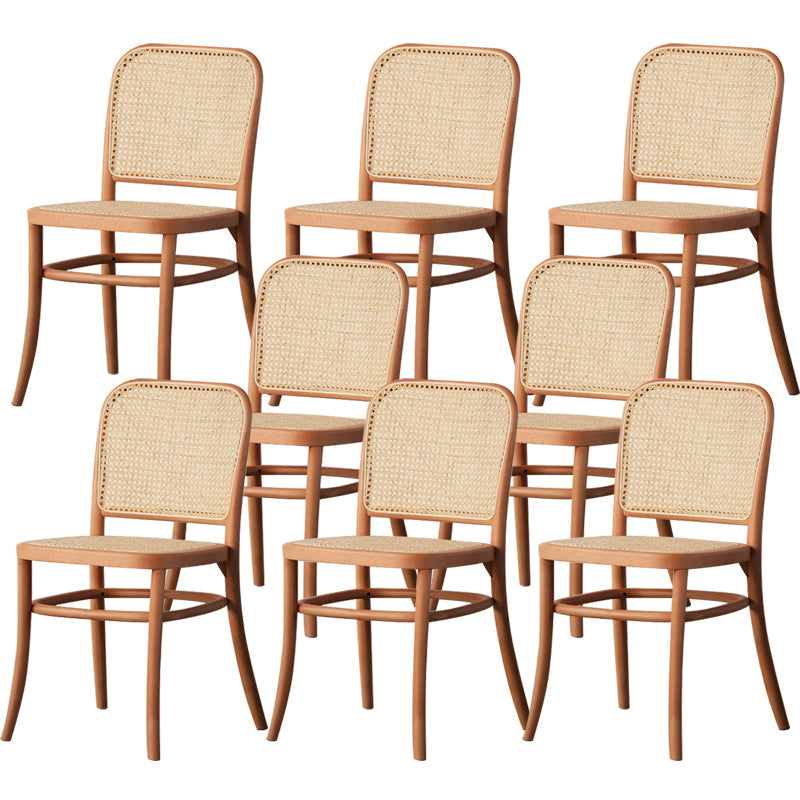 Silla lateral de patio moderna de madera silla lateral de comedor de espalda abierta para casa