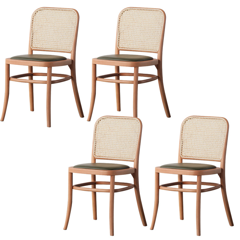 Wood Modern Patio Side Chair Open Back Dining Side Chair for Home