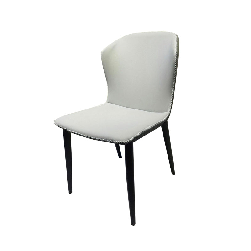 Silla de comedor de cuero falso silla lateral de estilo industrial