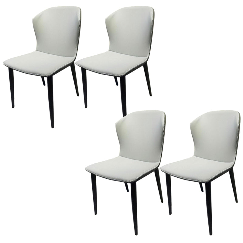 Silla de comedor de cuero falso silla lateral de estilo industrial