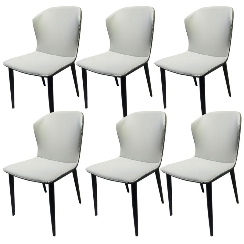 Silla de comedor de cuero falso silla lateral de estilo industrial