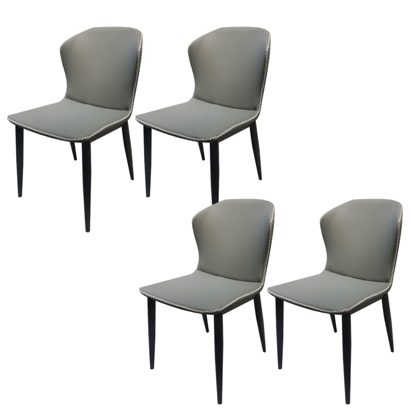 Silla de comedor de cuero falso silla lateral de estilo industrial