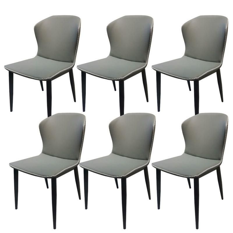 Silla de comedor de cuero falso silla lateral de estilo industrial