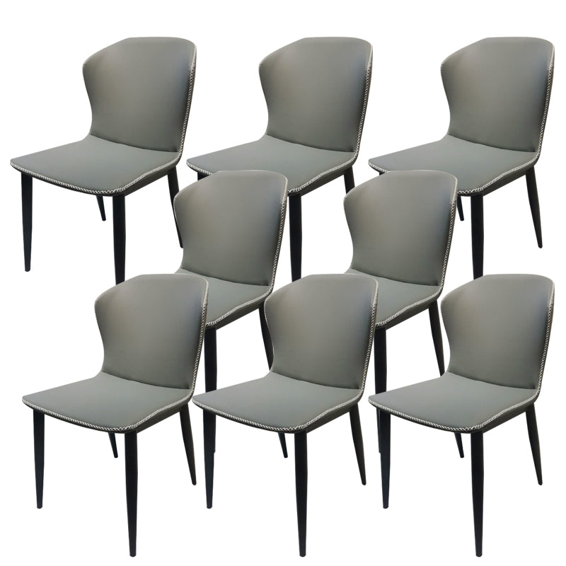 Faux Leather Dining Chair Industrial Style Wingback Side Chair