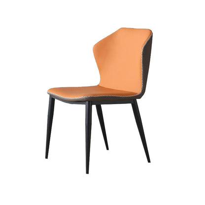 Silla de comedor de cuero falso silla lateral de estilo industrial