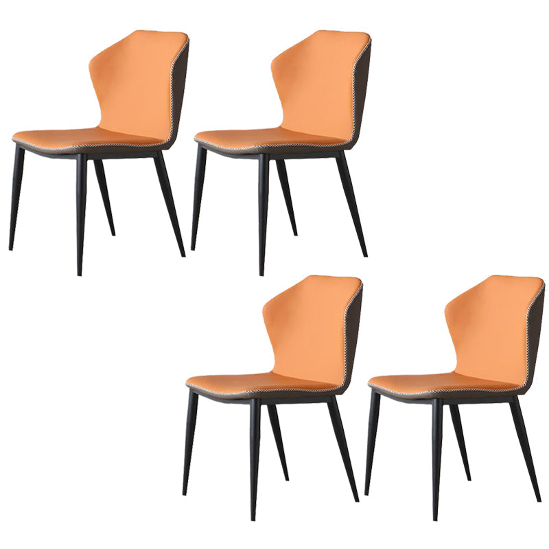 Faux Leather Dining Chair Industrial Style Wingback Side Chair