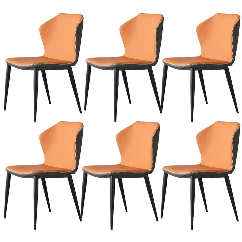 Silla de comedor de cuero falso silla lateral de estilo industrial