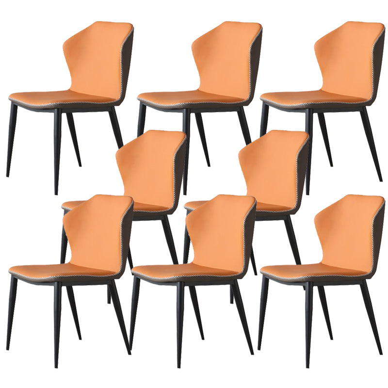 Silla de comedor de cuero falso silla lateral de estilo industrial