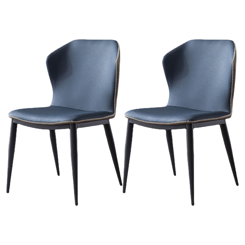 Faux Leather Dining Chair Industrial Style Wingback Side Chair