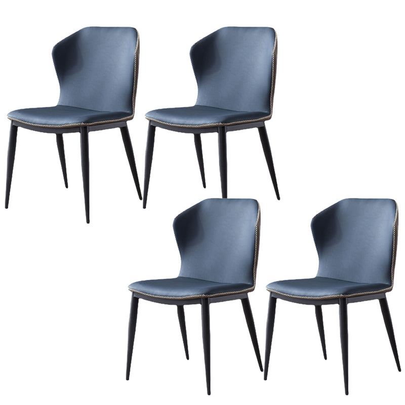 Silla de comedor de cuero falso silla lateral de estilo industrial