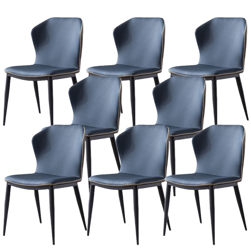 Silla de comedor de cuero falso silla lateral de estilo industrial