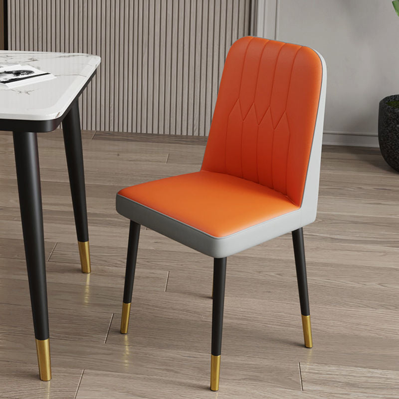 PU Leather Dining Chairs Parsons Armless Side Chair for Restaurant Clearhalo 'Dining Chairs' 'Dining Tables & Seating' 'dining_chair' 'furn' 'furn_dining_chair' 'Furniture' 'Kitchen & Dining Furniture' 6751361