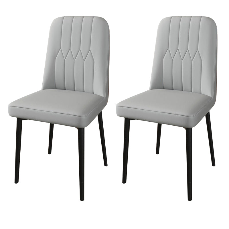 PU Leather Dining Chairs Parsons Armless Side Chair for Restaurant Grey 2 Piece Set Black Clearhalo 'Dining Chairs' 'Dining Tables & Seating' 'dining_chair' 'furn' 'furn_dining_chair' 'Furniture' 'Kitchen & Dining Furniture' 6751367