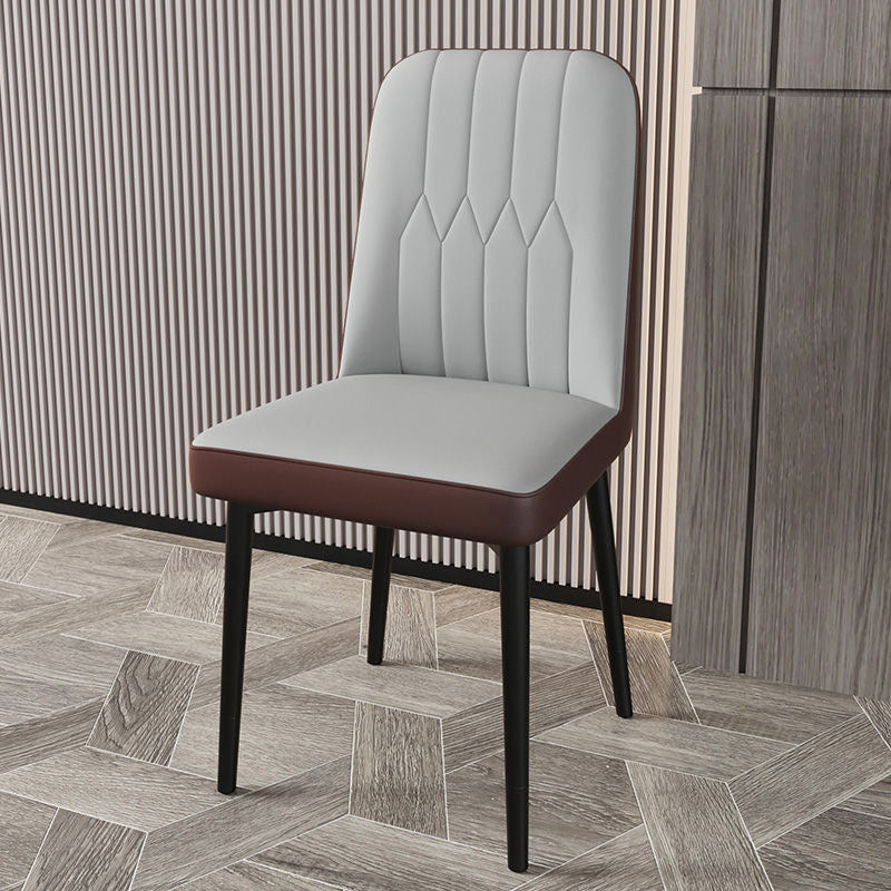 PU Leather Dining Chairs Parsons Armless Side Chair for Restaurant Gray Coffee 1 Piece Black Clearhalo 'Dining Chairs' 'Dining Tables & Seating' 'dining_chair' 'furn' 'furn_dining_chair' 'Furniture' 'Kitchen & Dining Furniture' 6751373