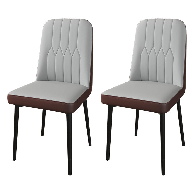 PU Leather Dining Chairs Parsons Armless Side Chair for Restaurant Gray Coffee 2 Piece Set Black Clearhalo 'Dining Chairs' 'Dining Tables & Seating' 'dining_chair' 'furn' 'furn_dining_chair' 'Furniture' 'Kitchen & Dining Furniture' 6751374